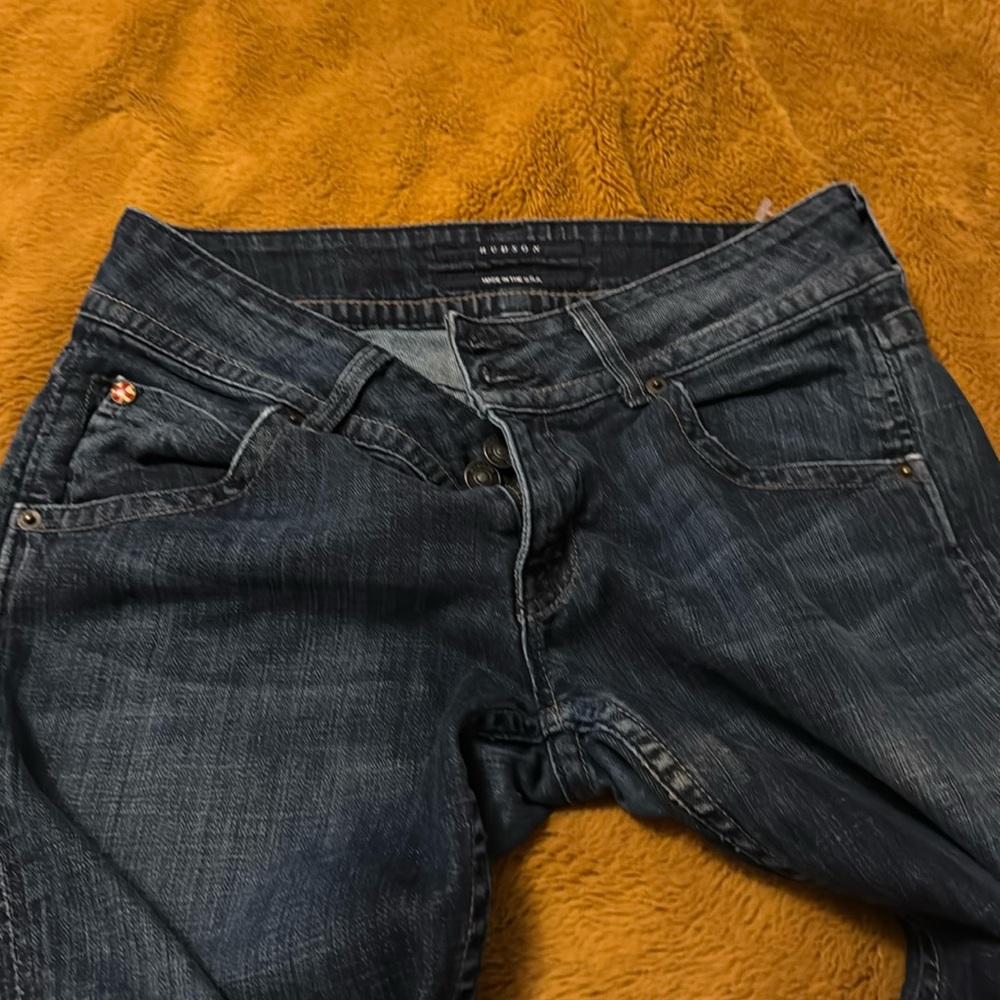 Hudson boot cut dark wash denim jeans sz 28 low rise classic pockets